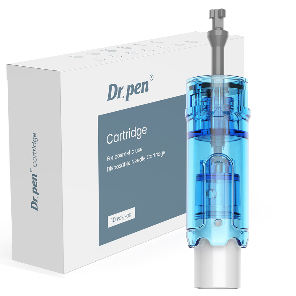 หัวเข็มสำรองสำหรับ Dr. Pen M9 และ M8 Max ข้างกล่องที่ระบุ 10 ชิ้นต่อกล่อง